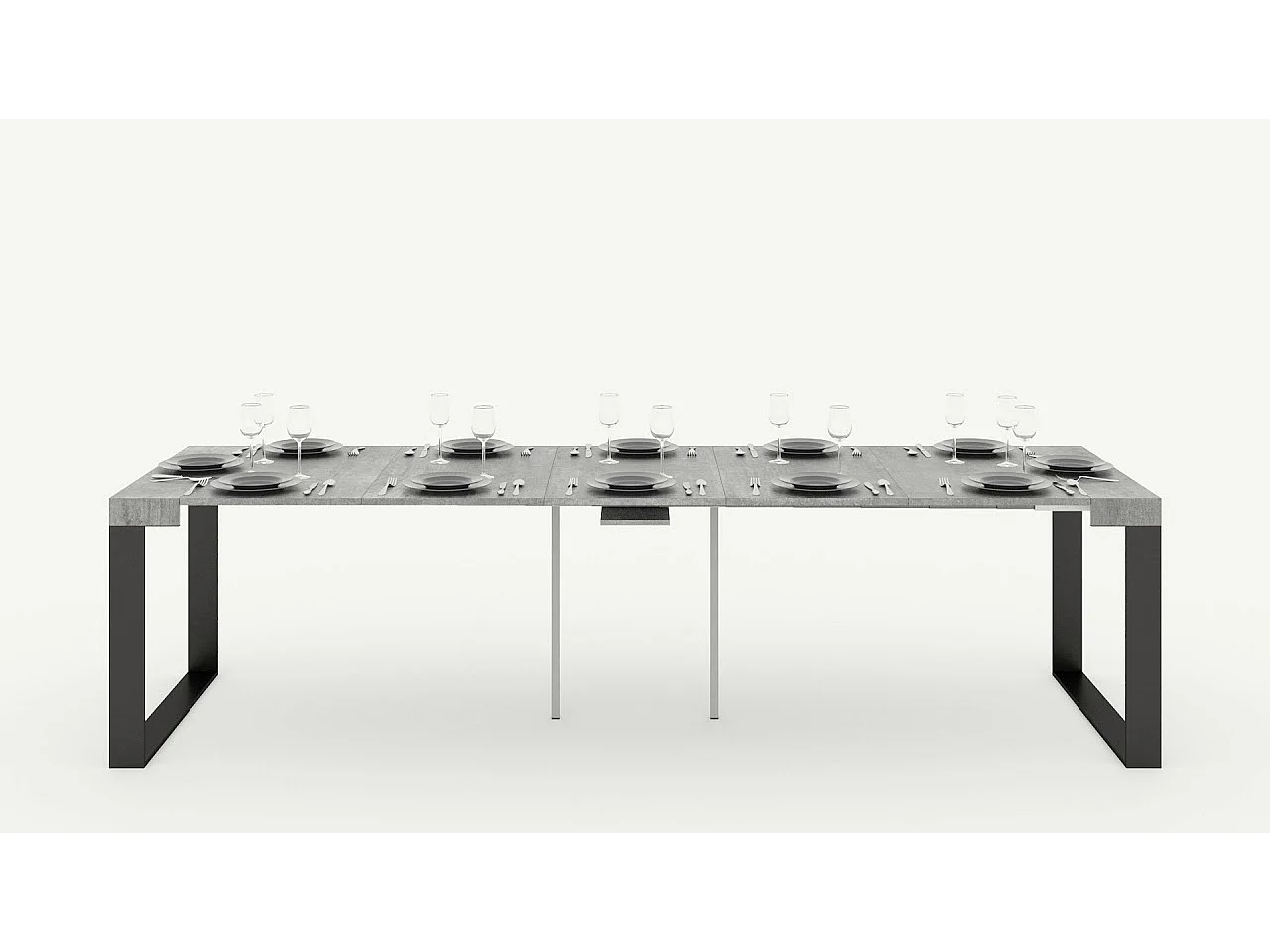 Konsola rozkładana 90x40/196 cm Elettra Small Frassino biała rama w kolorze Antracytu