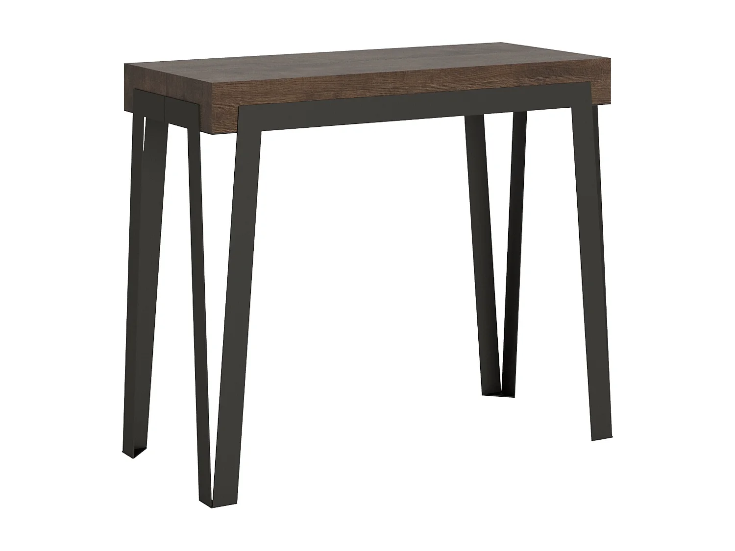 Console extensible 90x40/196 cm Rio Small Noyer cadre Anthracite