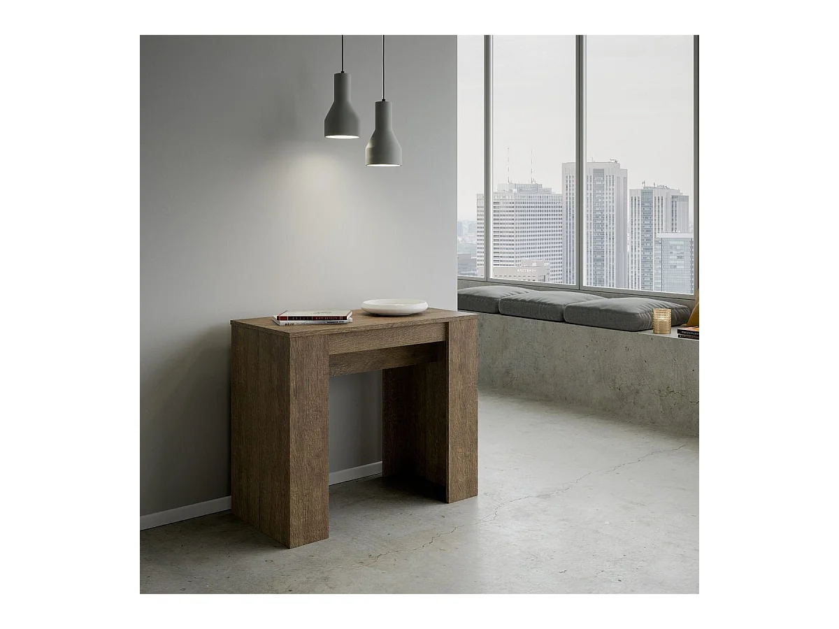 Ausziehbare Konsole 90x48/204 cm Basic Small Walnuss