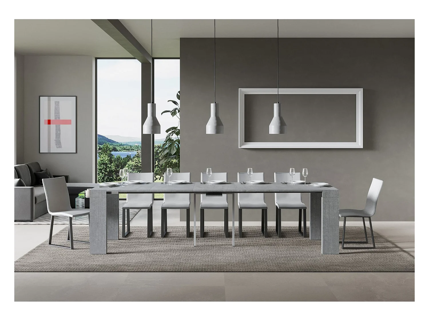 Consola extensible 90x40/300 cm Roxell Cement