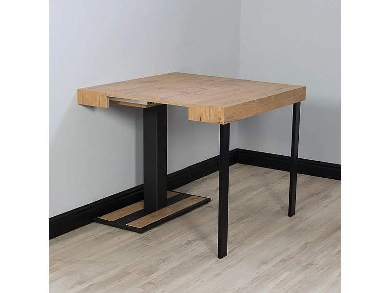 Mesa consola extensível 90x40/196 cm Capital Small Carvalho Natural quadro Antracite