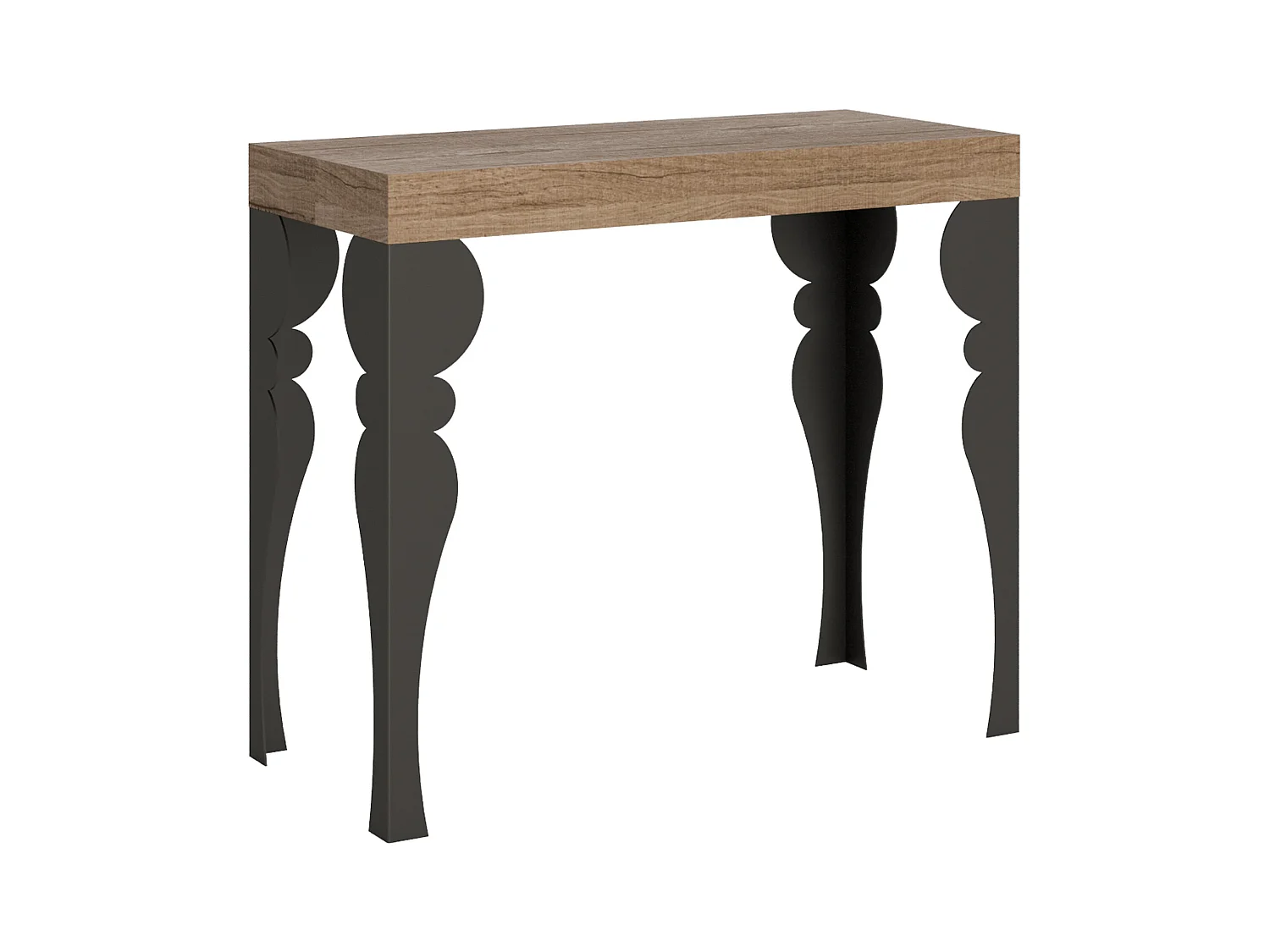Console extensible 90x40/196 cm Paxon Small Chêne Nature cadre Anthracite