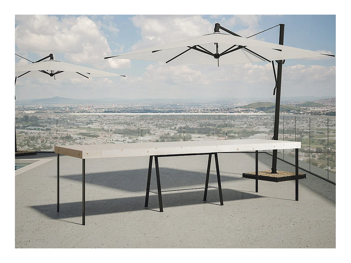 Console Iris Premium Sapin Nature cadre Anthracite