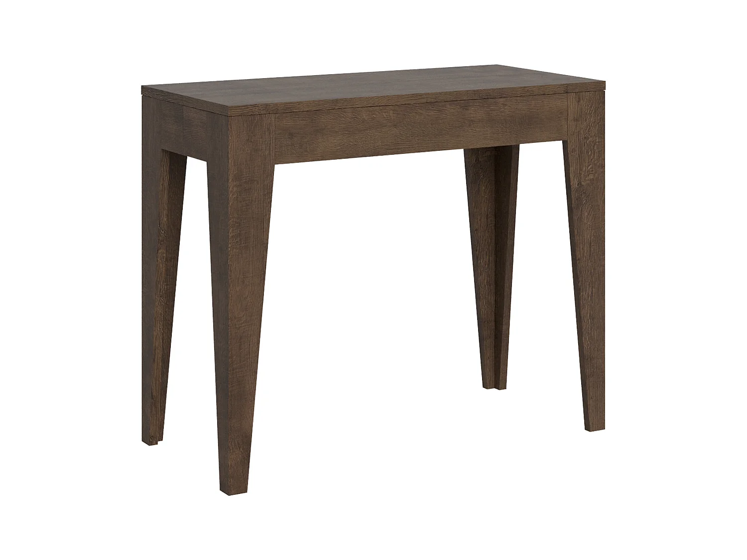Kanda moderne uitschuifbare houten console 90x42/198 of 90x42/302 cm-Kleur Bruin-Steun 2 voet-Verlengsnoeren 3 uitbreidingen