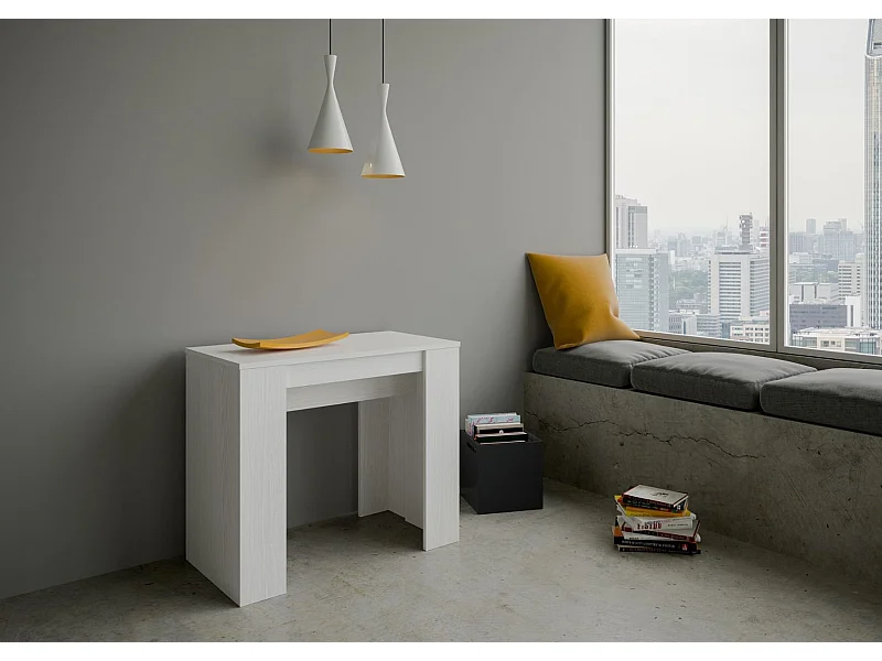 Console extensible 90x48/204 cm Basic Small frêne blanc