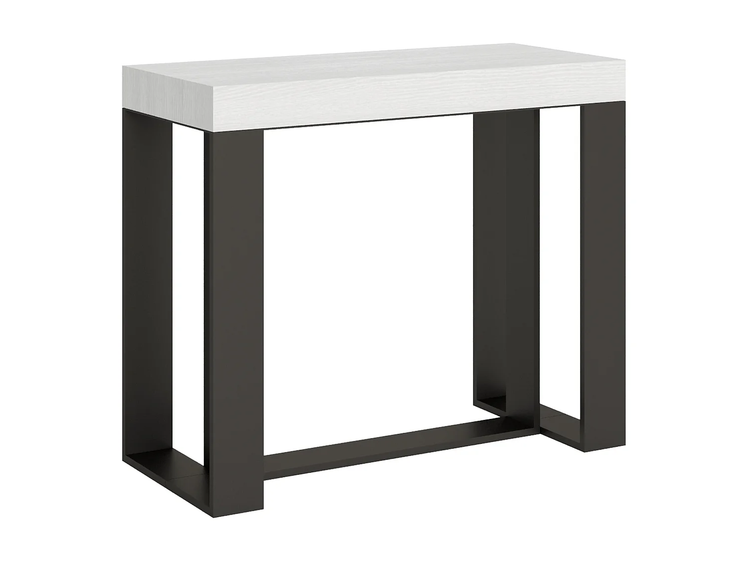 Uitschuifbare sidetable 90x40/196 cm Futura Small eiken wit met antraciet frame