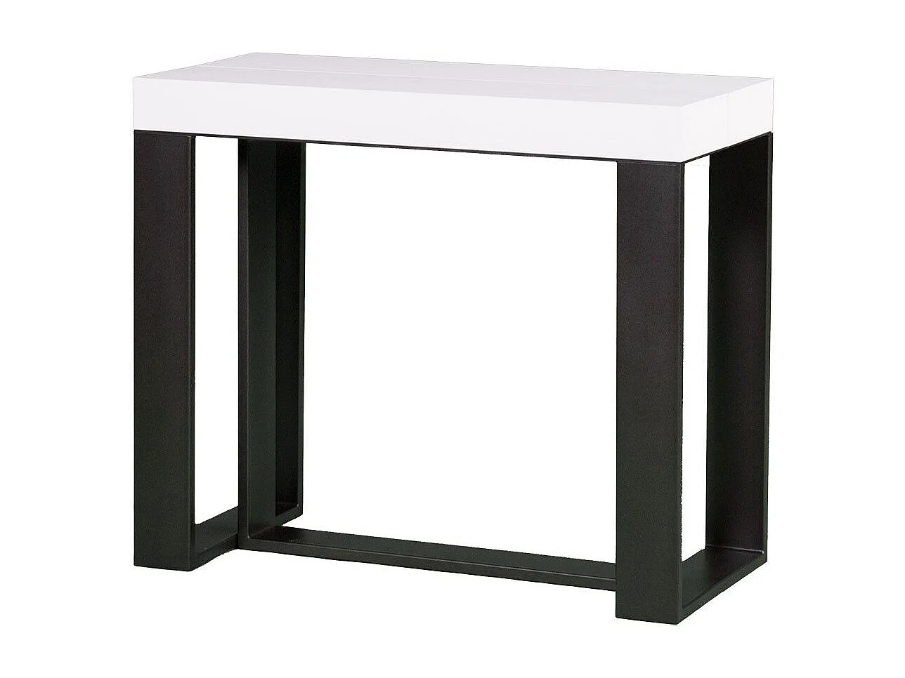 Uitschuifbare sidetable 90x40/196 cm Futura Small eiken wit met antraciet frame