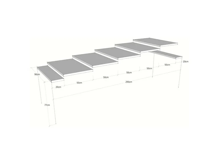 Consola extensible de abeto macizo oscuro con patas de metal antracita, 14 plazas, de 40 a 290 cm Lilia Basic-Versión Premium