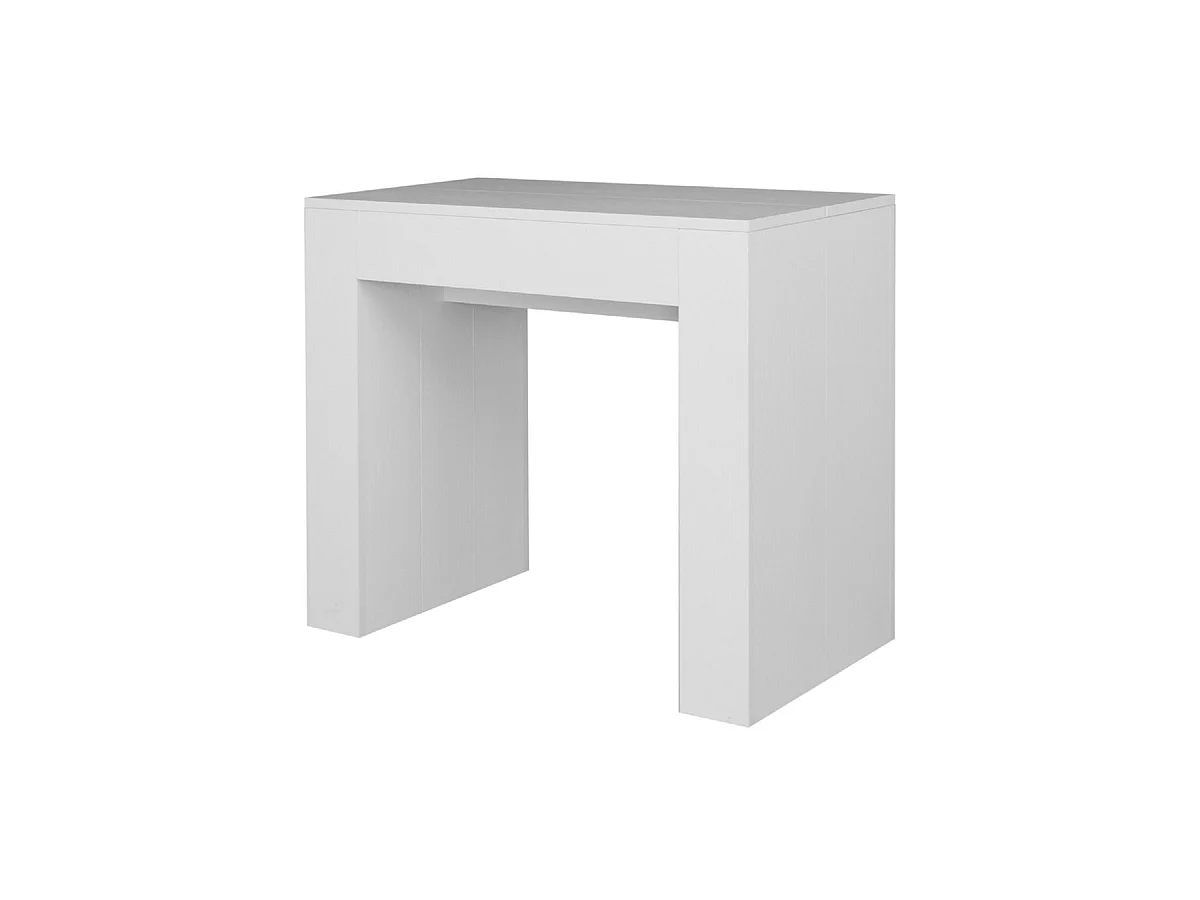 Console extensible 90x49/307 cm Extra Frêne Blanc rallonges internes