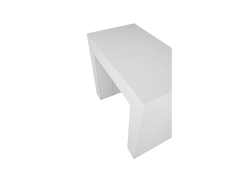 Console extensible 90x49/307 cm Extra Frêne Blanc rallonges internes