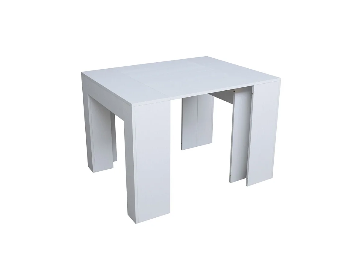 Console extensible 90x49/307 cm Extra Frêne Blanc rallonges internes
