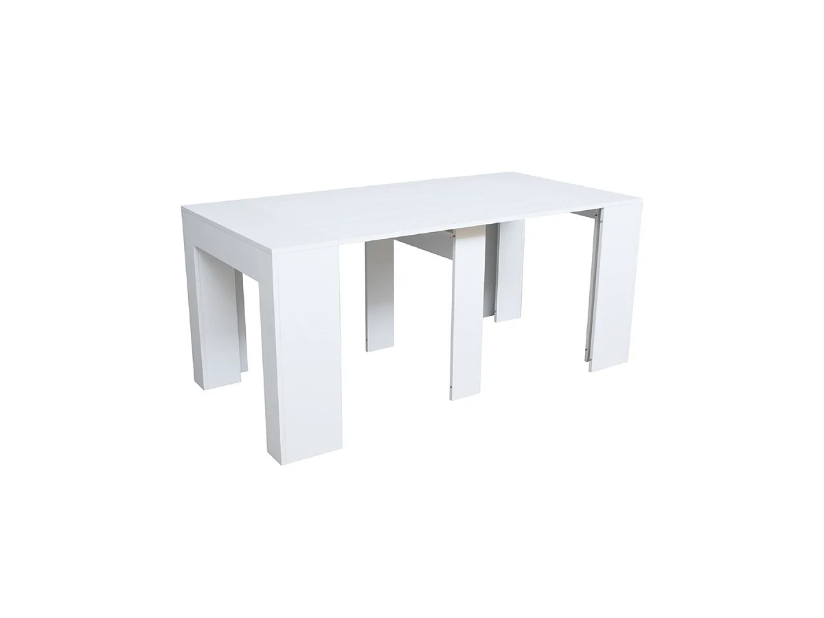 Console extensible 90x49/307 cm Extra Frêne Blanc rallonges internes