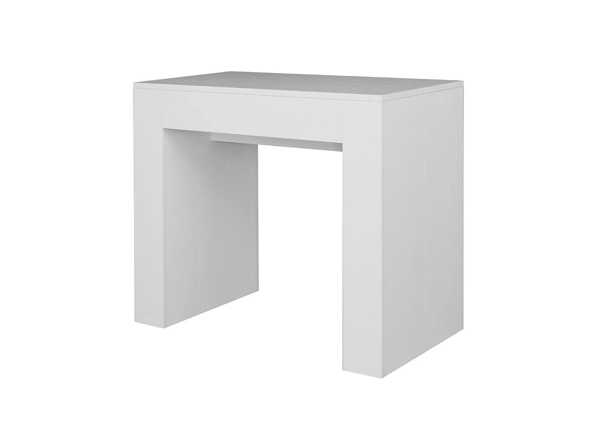 Console extensible 90x49/307 cm Extra frêne blanc rallonges internes
