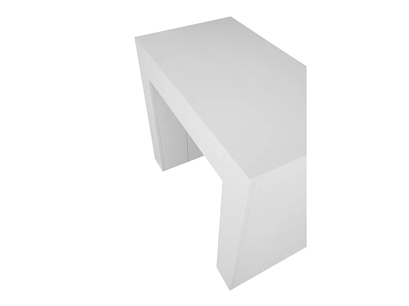 Console extensible 90x49/307 cm Extra frêne blanc rallonges internes