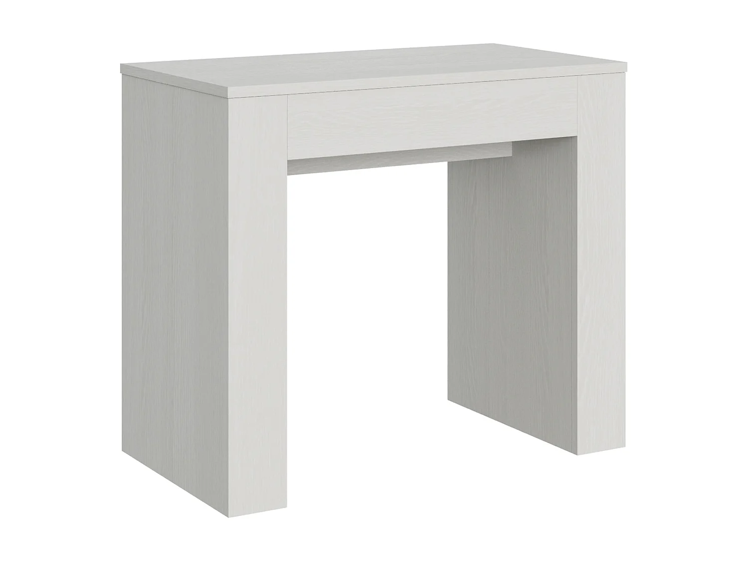 Console extensible 90x49/307 cm Extra frêne blanc rallonges internes