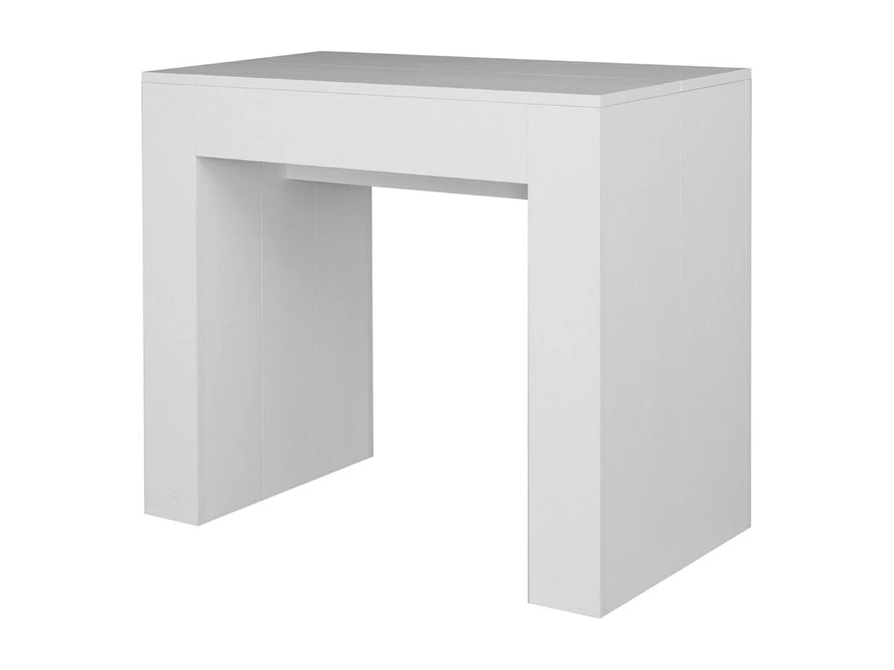 Console extensible 90x49/307 cm Extra frêne blanc rallonges internes