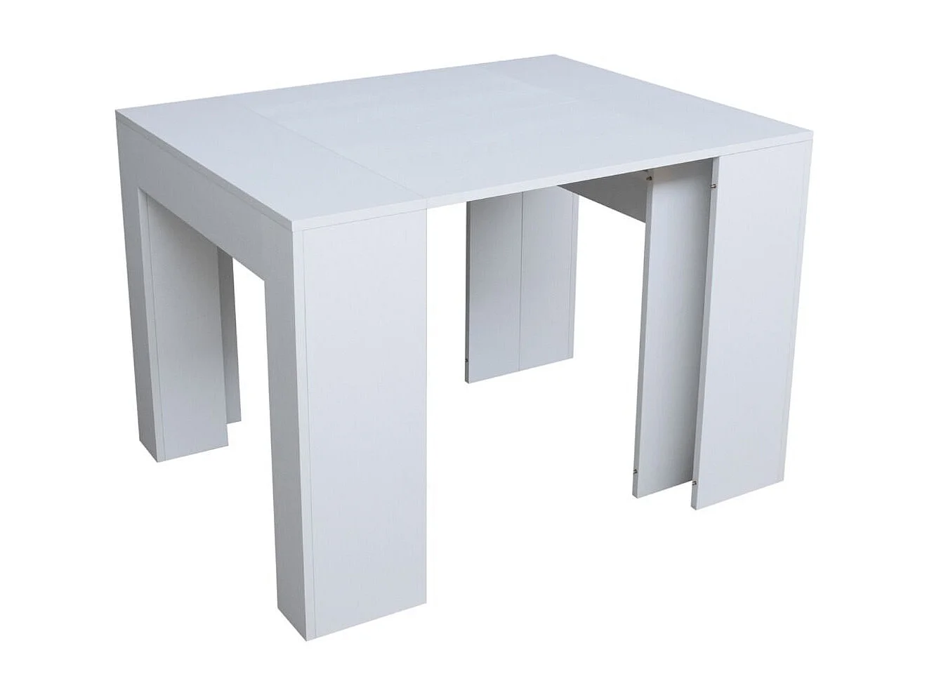 Console extensible 90x49/307 cm Extra frêne blanc rallonges internes
