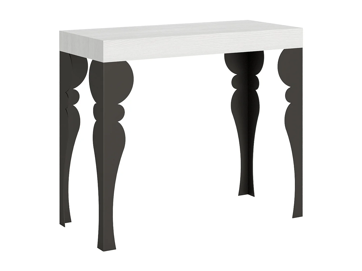 Consola extensible 90x40/300 cm Paxon fresno blanco estructura antracita