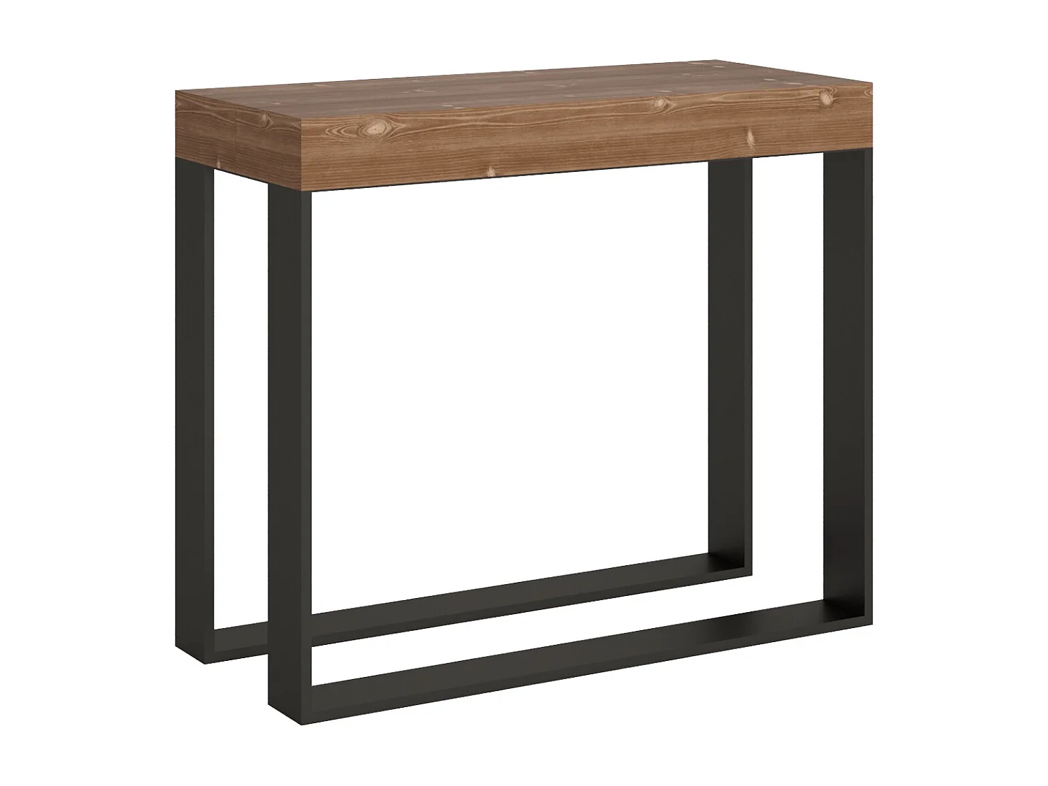 Console Extensible 90x40/290 cm Elettra Sapin Teinté cadre Anthracite