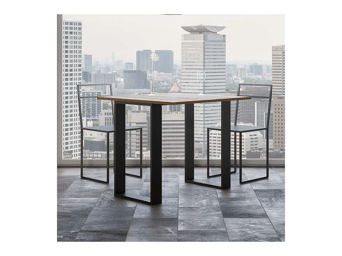 Uitklapbare sidetable 90x45/90 cm Tecno Libra natuur eiken met antraciet frame