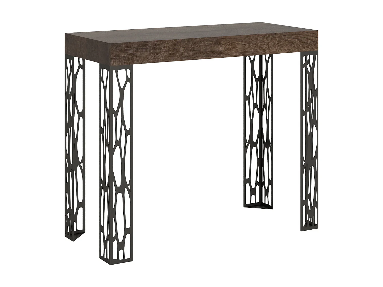 Mesa consola extensível 90x40/196 cm Ghibli Small Nogueira quadro Antracite