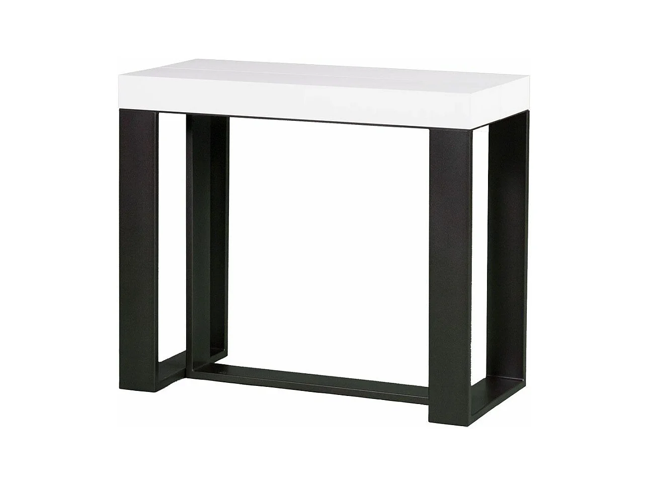 Console extensible 90x40/300 cm Futura Premium Frêne Blanc cadre Anthracite
