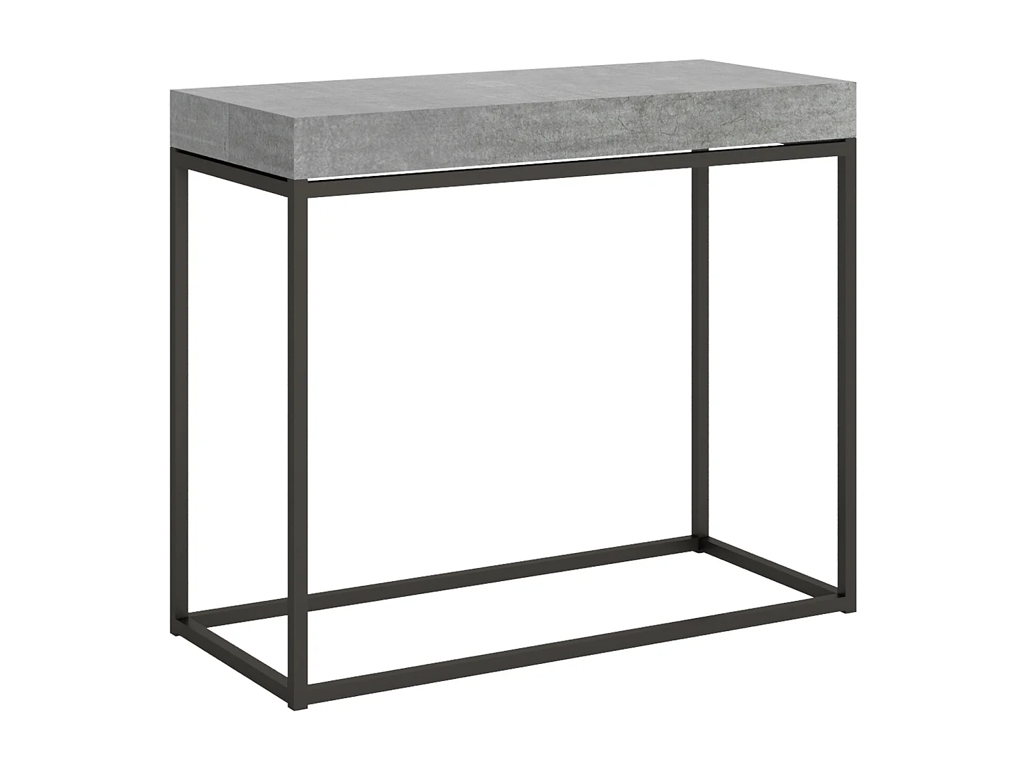 Uitschuifbare sidetable 90x40/196 cm Nordica Small cement met antraciet frame
