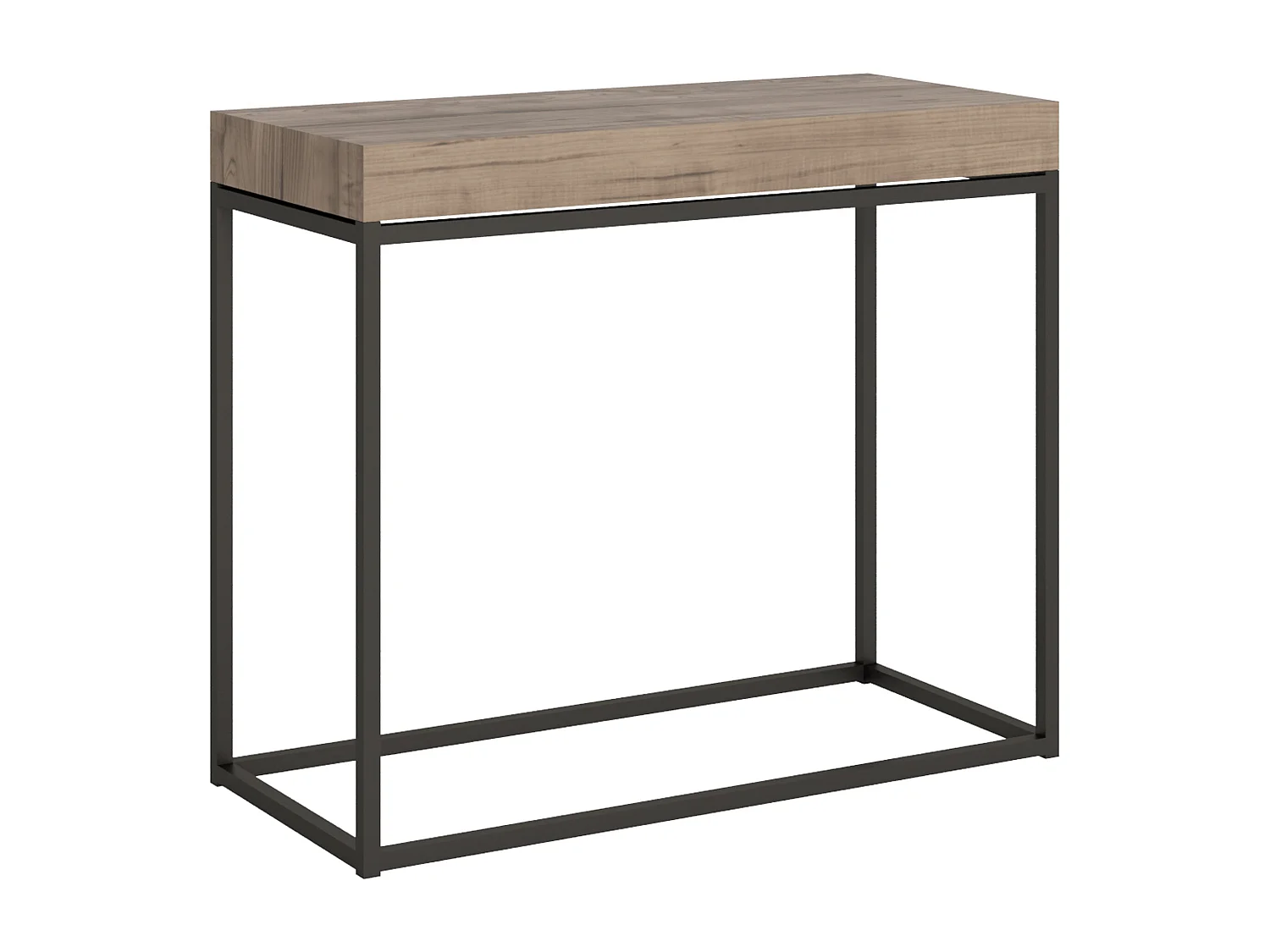 Konsola rozkładana 90x40/196 cm Nordica Mały Dąb Premium Natural Struktura Antracyt