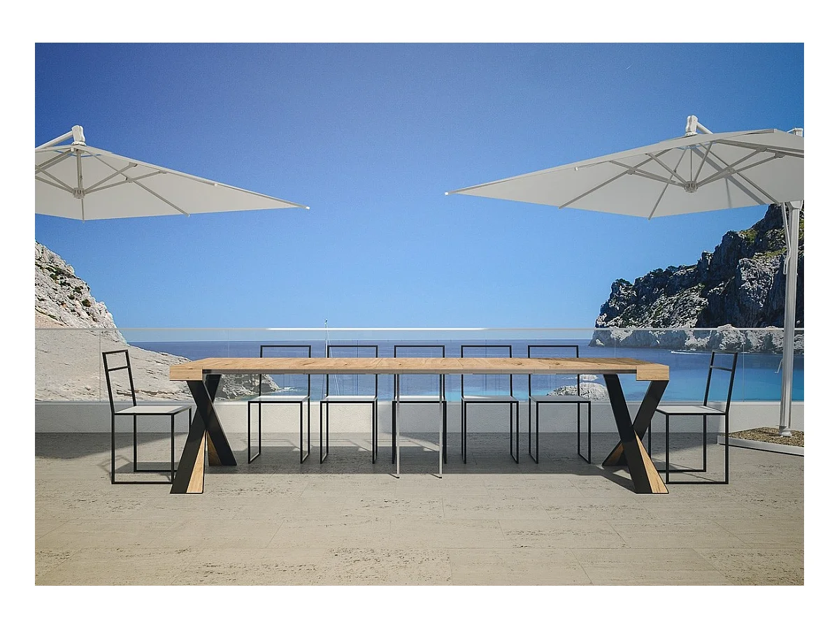 Console Lilla Sapin Nature cadre Anthracite