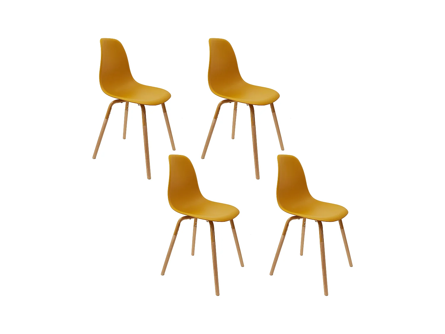 Chaise Scandinave Phenix Moutarde - Lot De 4 Jaune