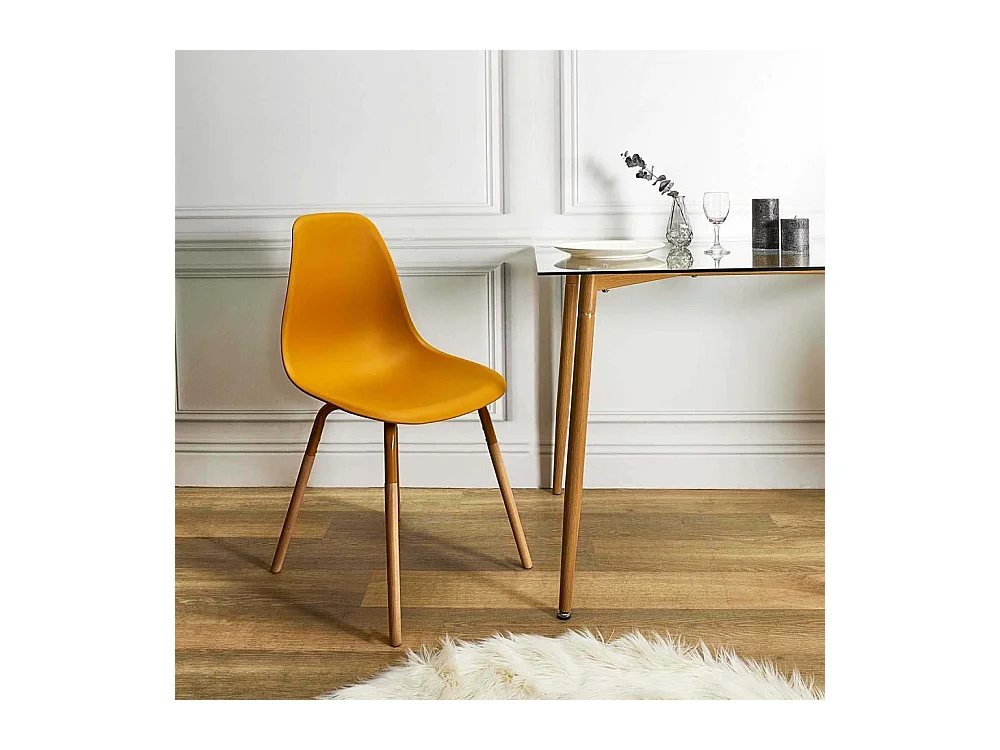 Chaise Scandinave Phenix Moutarde - Lot De 4 Jaune