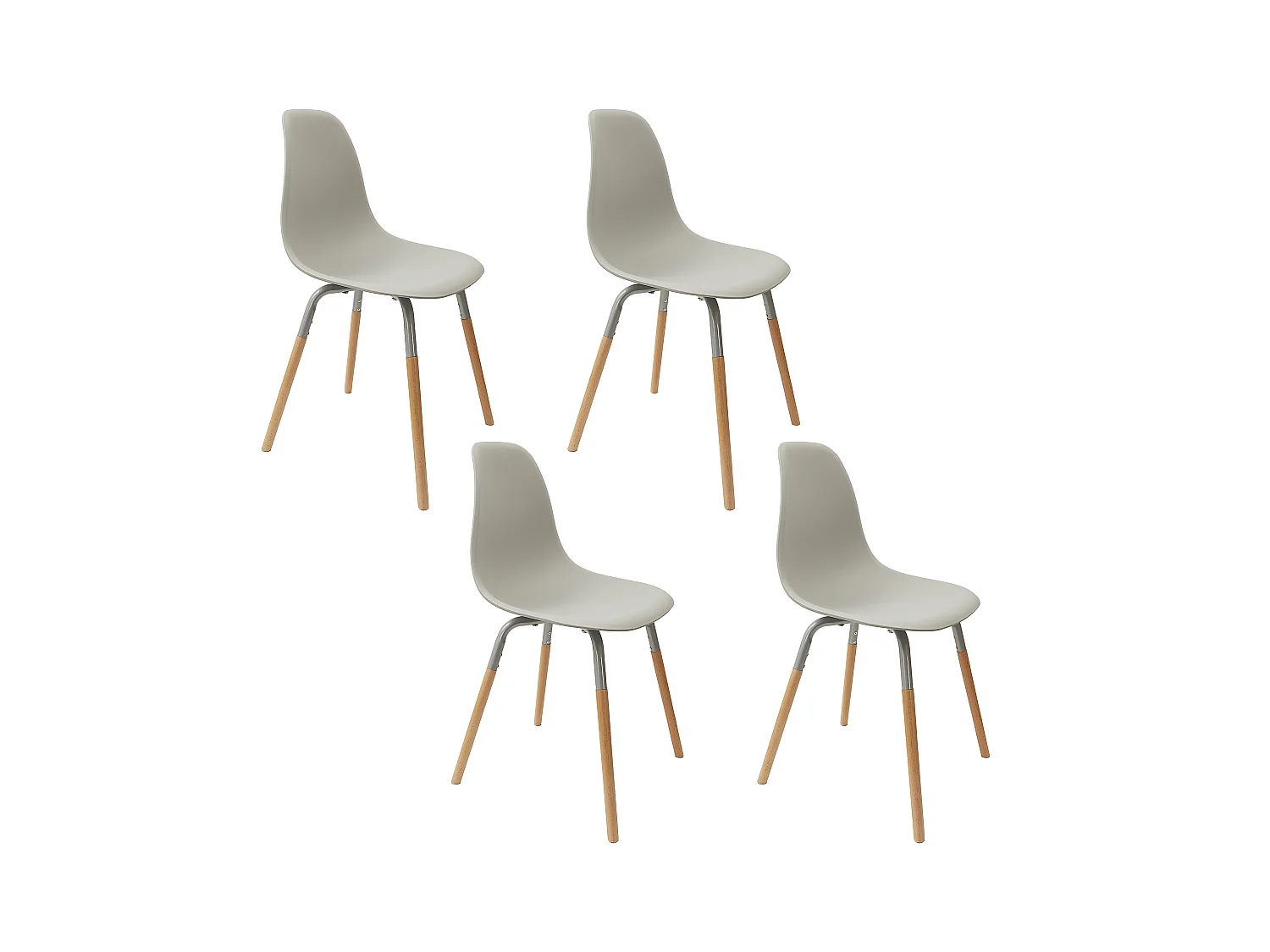 Chaise Scandinave Phenix Gris - Lot De 4 Gris