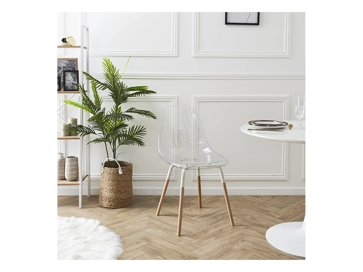 Chaise Scandinave Transparente Phenix - Lot De 4 Blanc