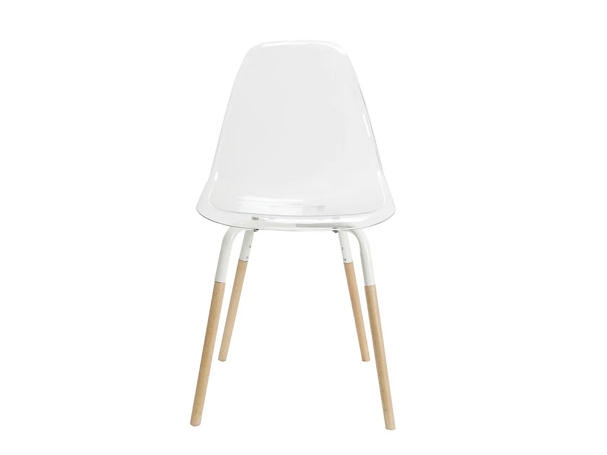 Lot de 4 Chaises - HOME DECO FACTORY - Transparentes - Scandinaves - Blanches