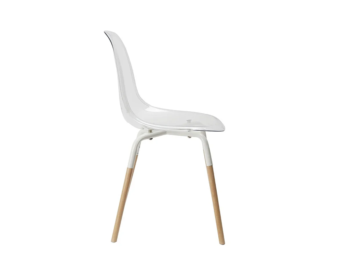 Lot de 4 Chaises - HOME DECO FACTORY - Transparentes - Scandinaves - Blanches