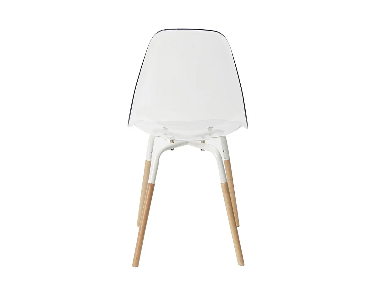 Lot de 4 Chaises - HOME DECO FACTORY - Transparentes - Scandinaves - Blanches