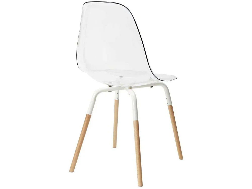 Lot de 4 Chaises - HOME DECO FACTORY - Transparentes - Scandinaves - Blanches