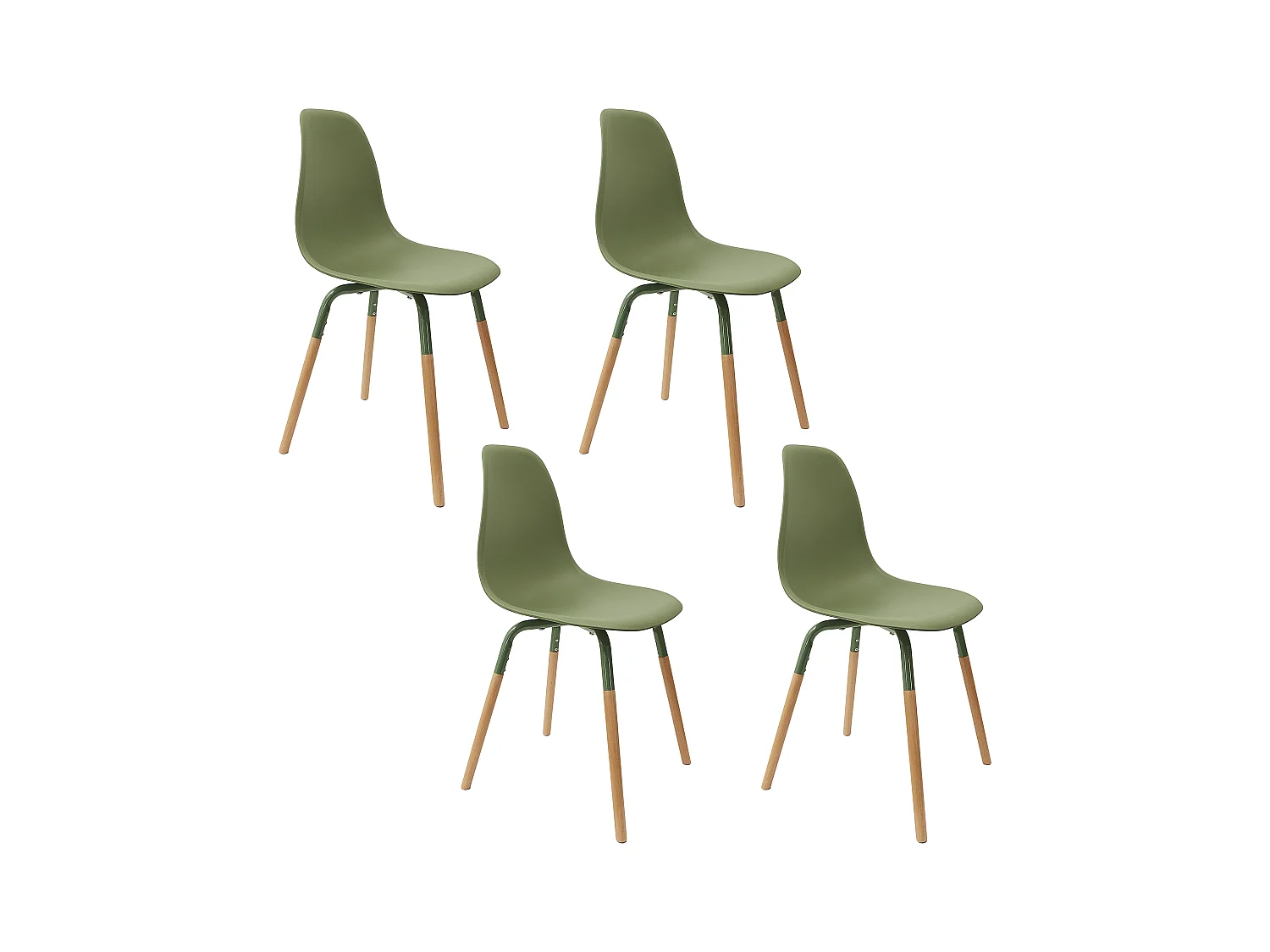 Chaise Scandinave Phenix Vert - Lot De 4 Vert