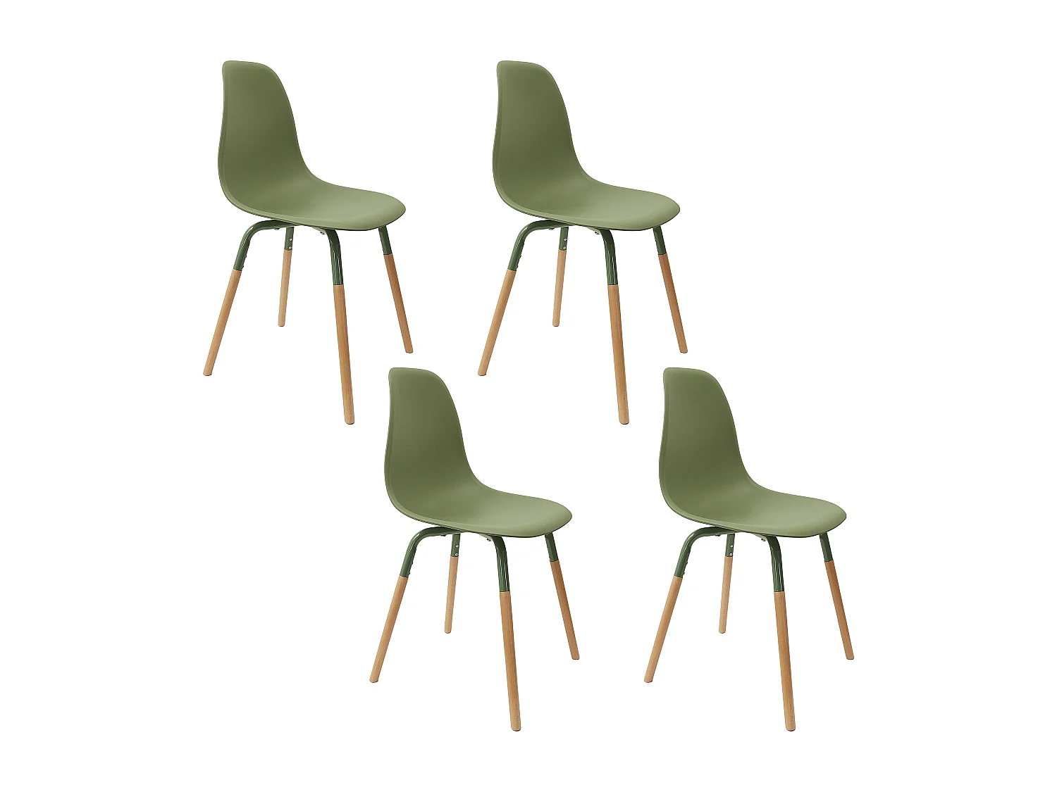Chaise Scandinave Phenix Vert - Lot De 4 Vert