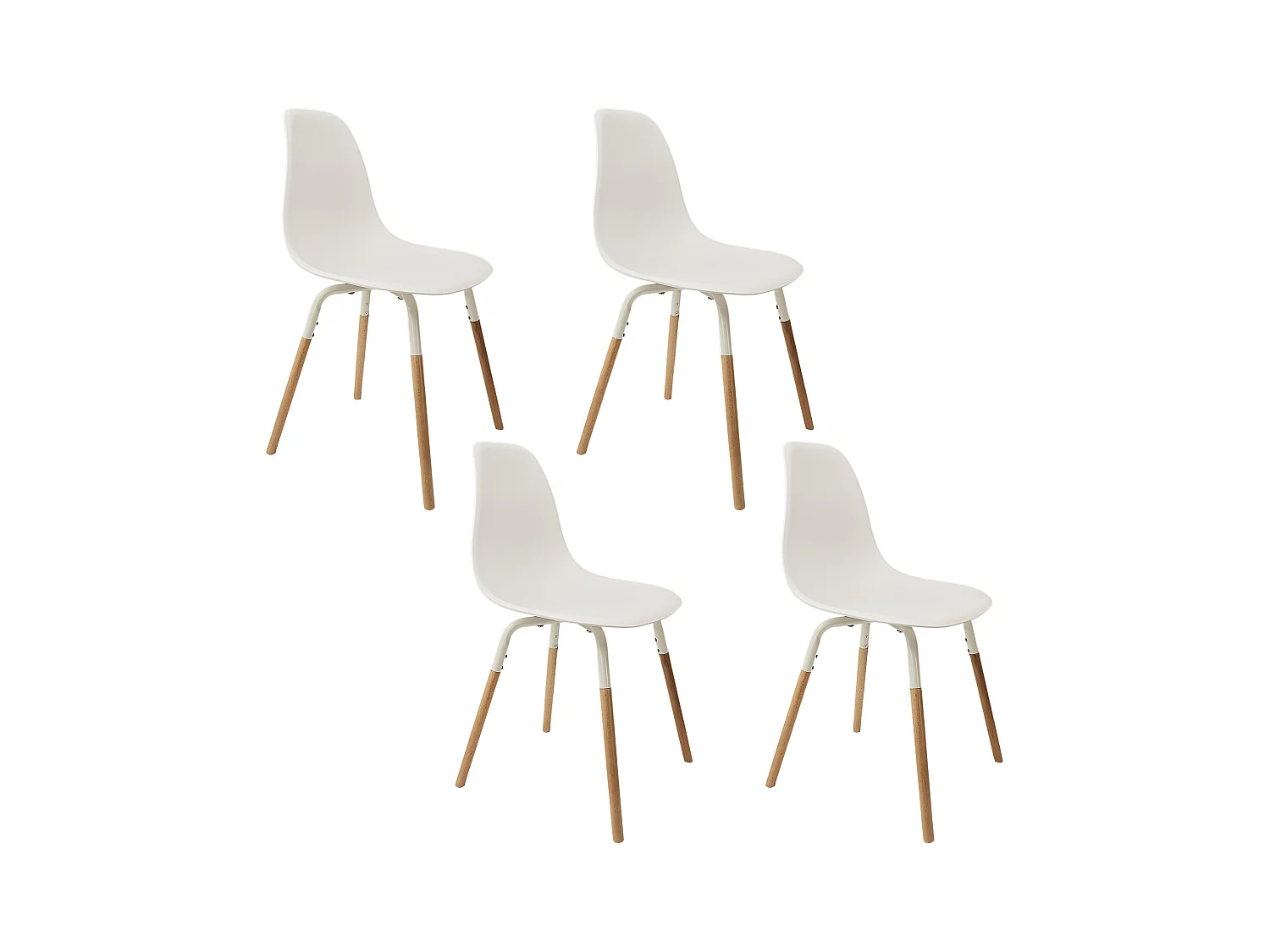 Chaise Scandinave Phenix Blanc - Lot De 4 Blanc