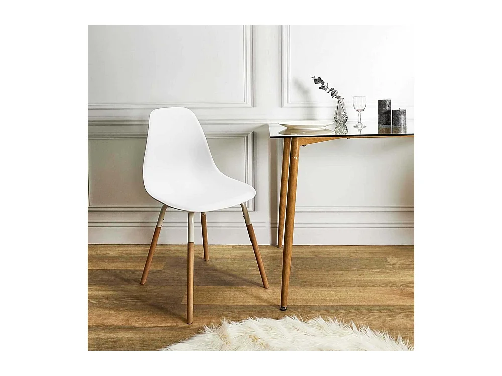 Chaise Scandinave Phenix Blanc - Lot De 4 Blanc
