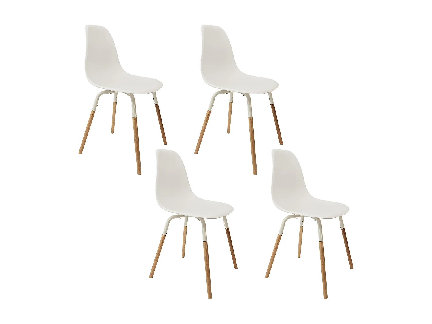 Chaise Scandinave Phenix Blanc - Lot De 4 Blanc