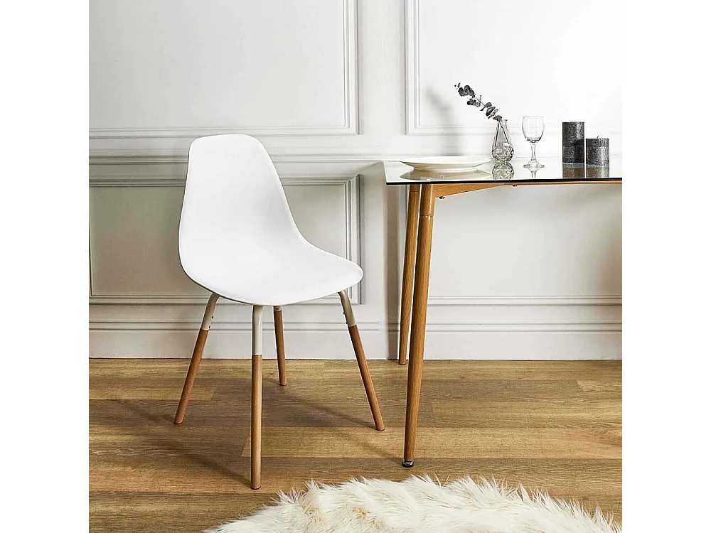Chaise Scandinave Phenix Blanc - Lot De 4 Blanc