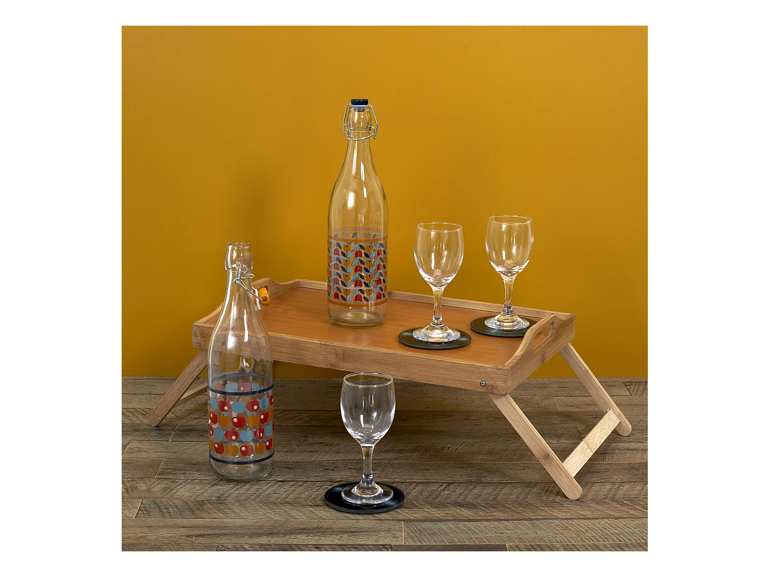 Plateau Depliant Bambou Marron