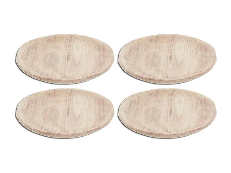Assiettes en Paulownia Lot de 4