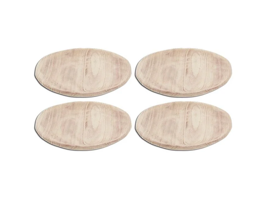 Assiettes en Paulownia Lot de 4