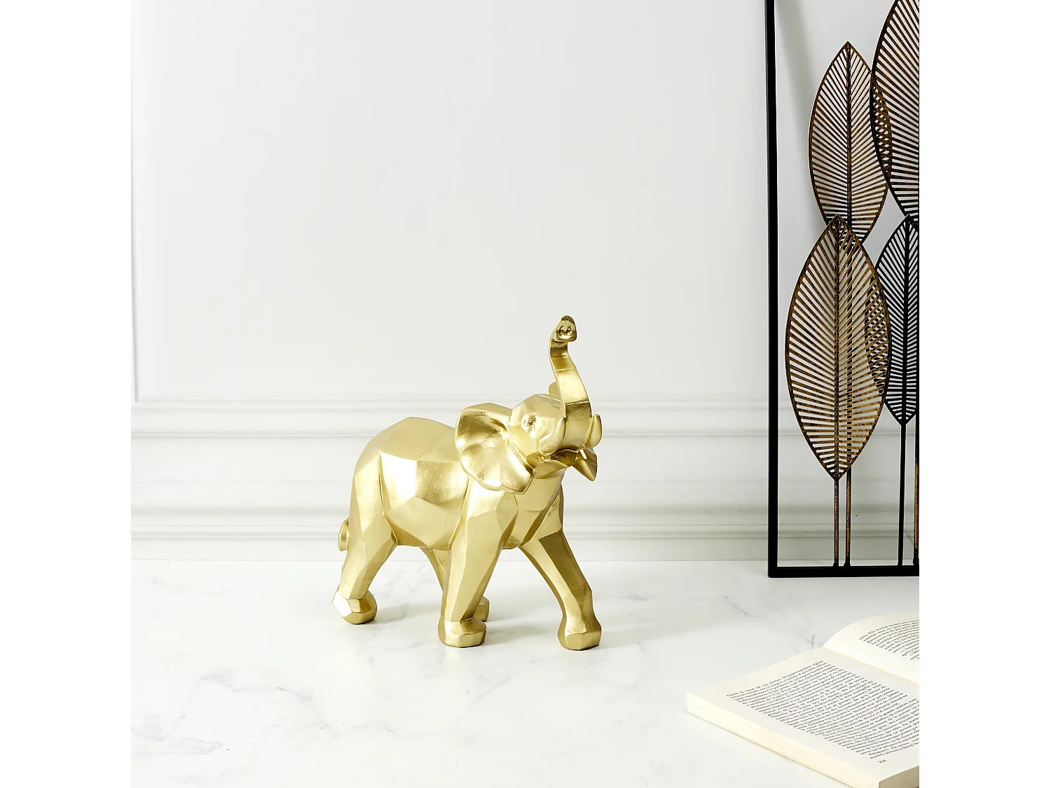 Elephant Origami Dore H30cm Or