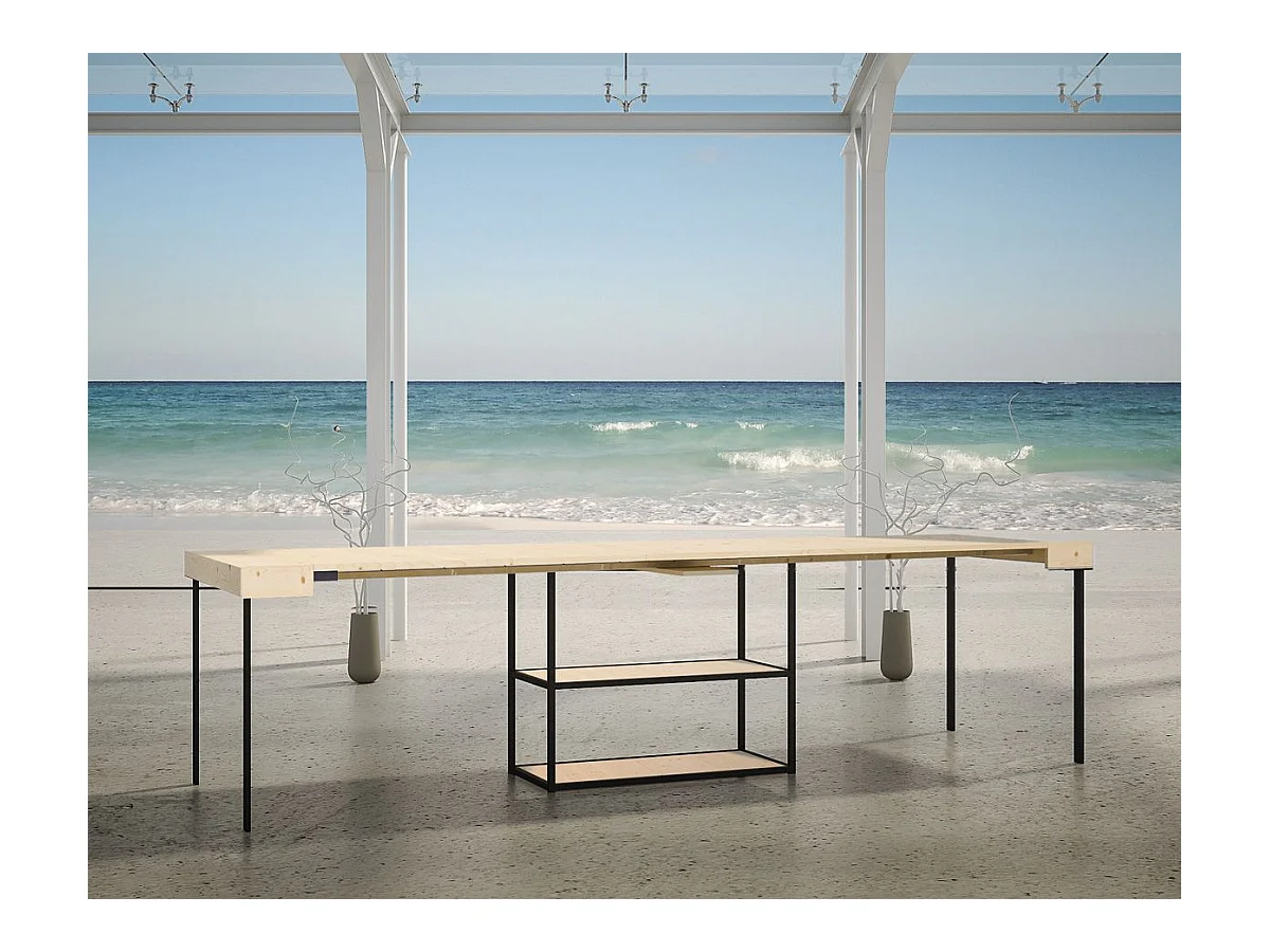 Console Camelia Sapin Nature cadre Anthracite