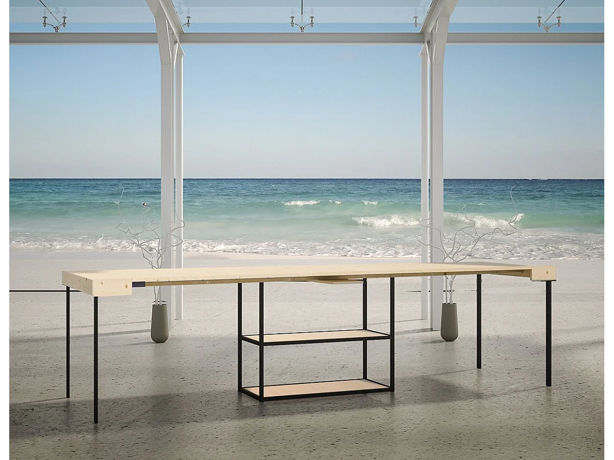 Console Camelia Sapin Nature cadre Anthracite