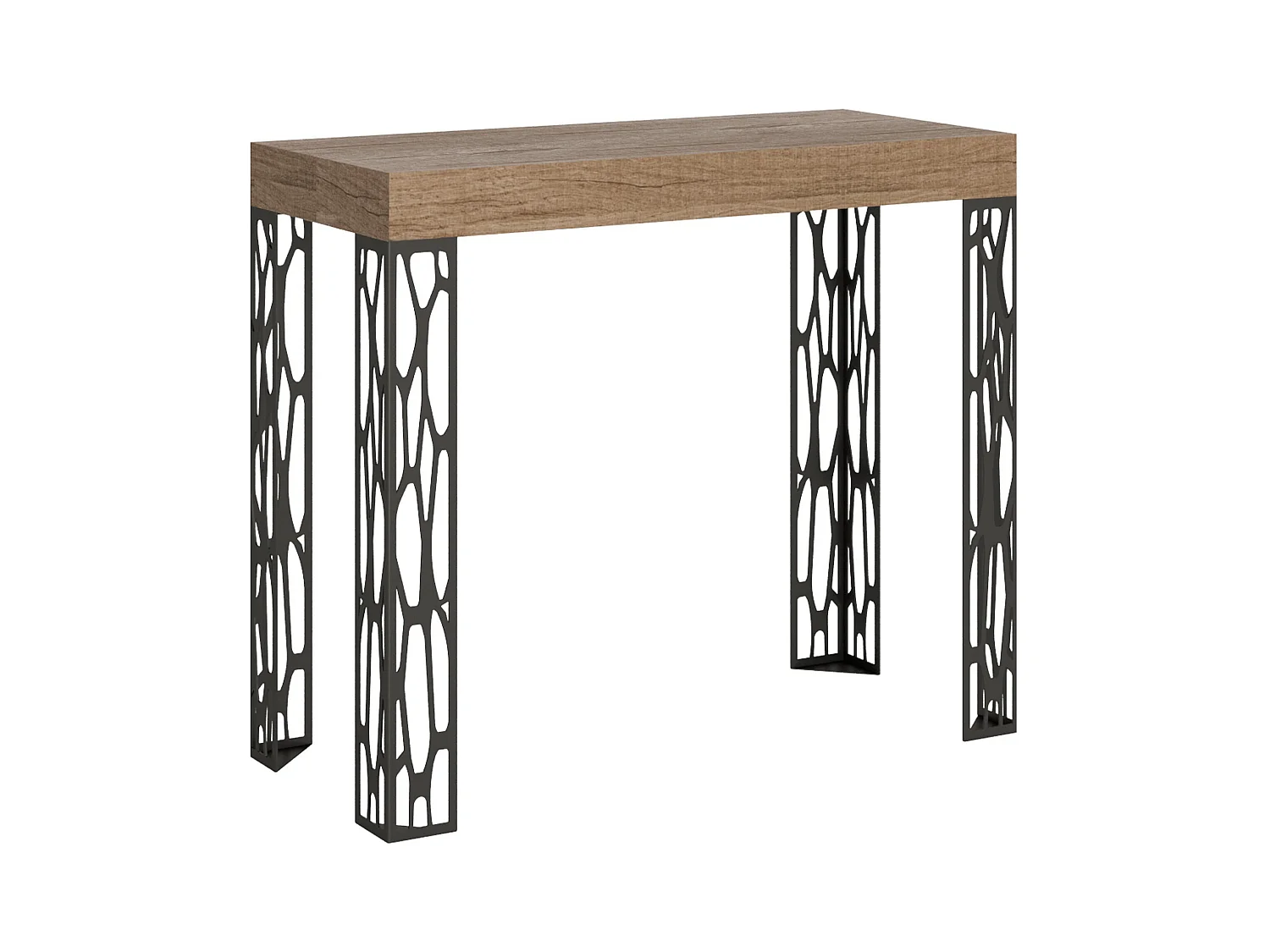 Console extensible 90x40/300 cm Ghibli Chêne Nature cadre Anthracite